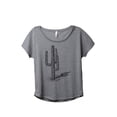 thumbnail image 1 of Thread Tank Cactus Sketch Women's Relaxed Slouchy Dolman T-Shirt Tee Heather Grey Large, 1 of 4