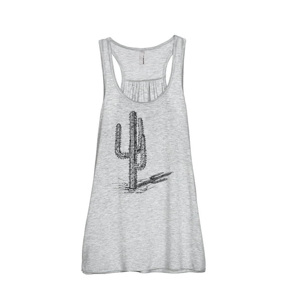 Thread Tank Cactus Sketch Women's Sleeveless Flowy Racerback Tank Top Sport Grey Medium