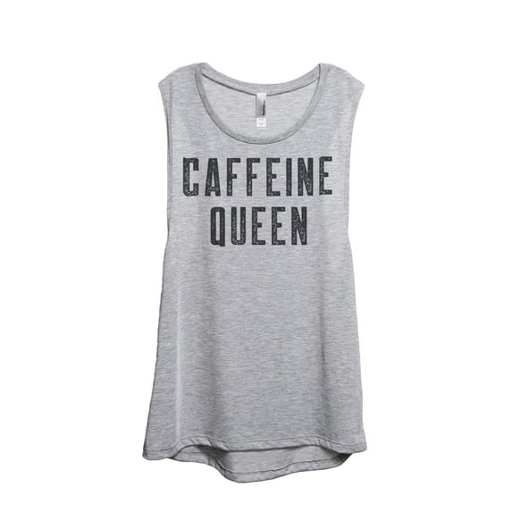 Thread Tank Caffeine Queen Women's Sleeveless Muscle Tank Top Sport Grey X-Large