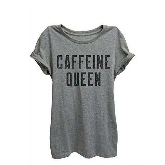 Thread Tank Caffeine Queen Womens Relaxed T-Shirt Tee Heather Grey - Large