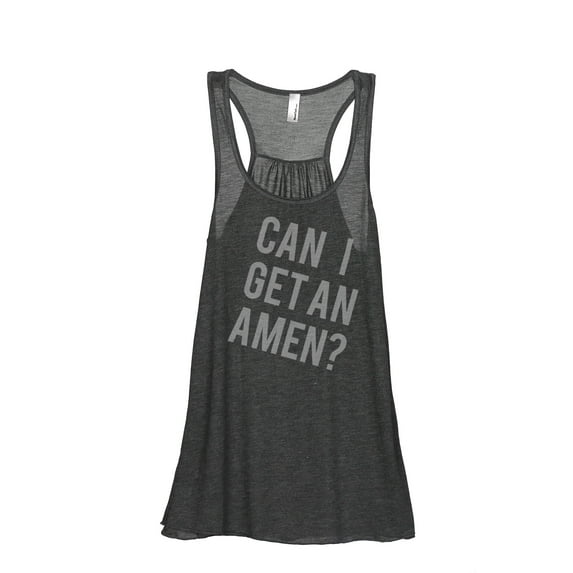 Thread Tank Can I Get An Amen Women's Sleeveless Flowy Racerback Tank Top Charcoal 2X-Large