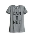 thumbnail image 1 of Thread Tank Can U Not Women's Relaxed Crewneck T-Shirt Tee Heather Grey 2X-Large, 1 of 4
