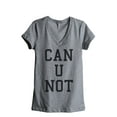 thumbnail image 1 of Thread Tank Can U Not Women's Relaxed V-Neck T-Shirt Tee Heather Grey Small, 1 of 4