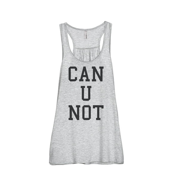 Thread Tank Can U Not Women's Sleeveless Flowy Racerback Tank Top Sport Grey Small