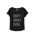 thumbnail image 1 of Thread Tank Cant Adult Ever Women's Relaxed Slouchy Dolman T-Shirt Tee Heather Black X-Large, 1 of 4