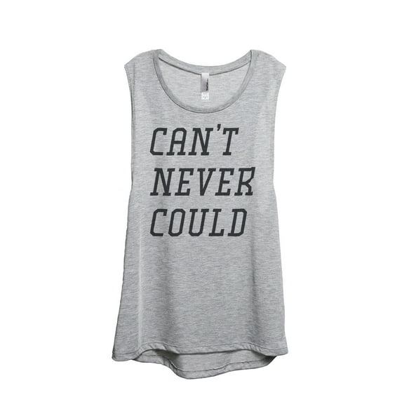 Thread Tank Cant Never Could Women's Sleeveless Muscle Tank Top Sport Grey Small