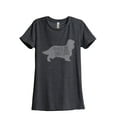 thumbnail image 1 of Thread Tank Cavalier King Charles Spaniel Dog Silhouette Women's Relaxed Crewneck T-Shirt Tee Charcoal X-Large, 1 of 4