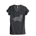 thumbnail image 1 of Thread Tank Cavalier King Charles Spaniel Dog Silhouette Women's Relaxed V-Neck T-Shirt Tee Charcoal Medium, 1 of 4