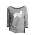 thumbnail image 1 of Thread Tank Cavalier King Charles Spaniel Dog Silhouette Women's Slouchy 3/4 Sleeves Raglan Sweatshirt Sport Grey Small, 1 of 3