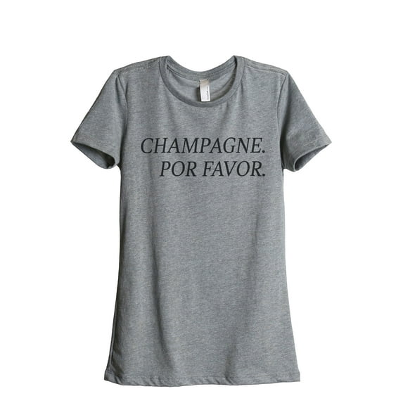Thread Tank Champagne Por Favor Women's Fashion Relaxed Crewneck T-Shirt Tee Heather Grey Medium