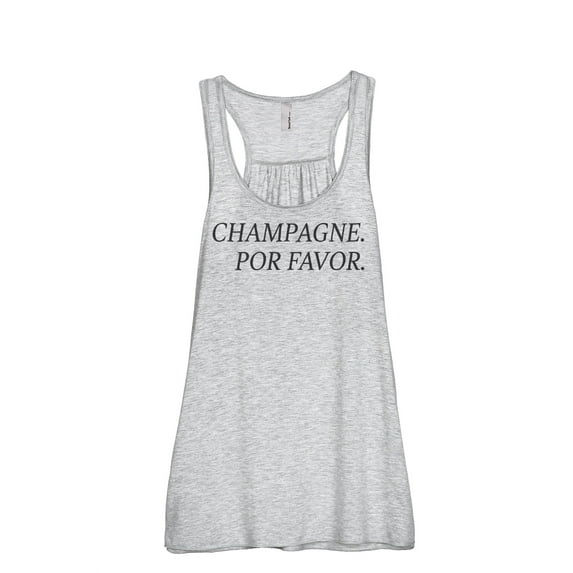 Thread Tank Champagne Por Favor Women's Fashion Sleeveless Flowy Racerback Tank Top Sport Grey Small