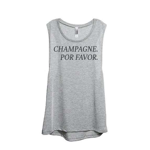 Thread Tank Champagne Por Favor Women's Fashion Sleeveless Muscle Tank Top Sport Grey Medium