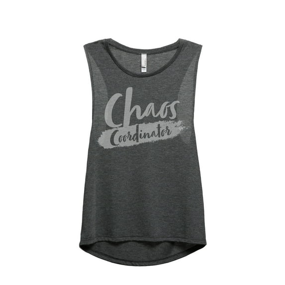 Thread Tank Chaos Coordinator Women's Fashion Sleeveless Muscle Tank Top Charcoal Large