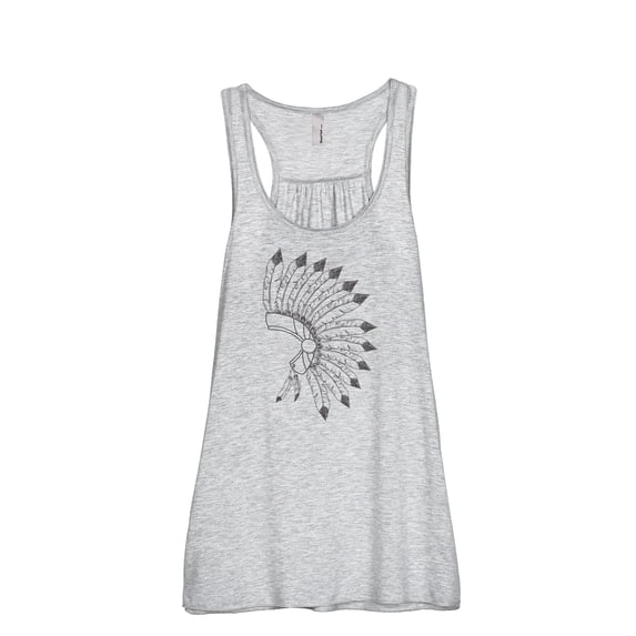 Thread Tank Chieftain War Bonnet Women's Sleeveless Flowy Racerback Tank Top Sport Grey Large