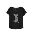 thumbnail image 1 of Thread Tank Chihuahua Dog Silhouette Women's Relaxed Slouchy Dolman T-Shirt Tee Heather Black 2X-Large, 1 of 4