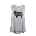thumbnail image 1 of Thread Tank Chow Chow Dog Silhouette Women's Sleeveless Muscle Tank Top Sport Grey Small, 1 of 4