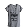 thumbnail image 1 of Thread Tank Classy Sassy and A Bit Smart Assy Women's Relaxed V-Neck T-Shirt Tee Heather Grey Small, 1 of 4