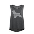 thumbnail image 1 of Thread Tank Cocker Spaniel Dog Silhouette Women's Sleeveless Muscle Tank Top Charcoal X-Large, 1 of 4