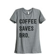 thumbnail image 1 of Thread Tank Coffee Saves Bro Women's Relaxed Crewneck T-Shirt Tee Heather Grey Small, 1 of 4
