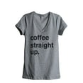 thumbnail image 1 of Thread Tank Coffee Straight Up Women's Relaxed V-Neck T-Shirt Tee Heather Grey Small, 1 of 4