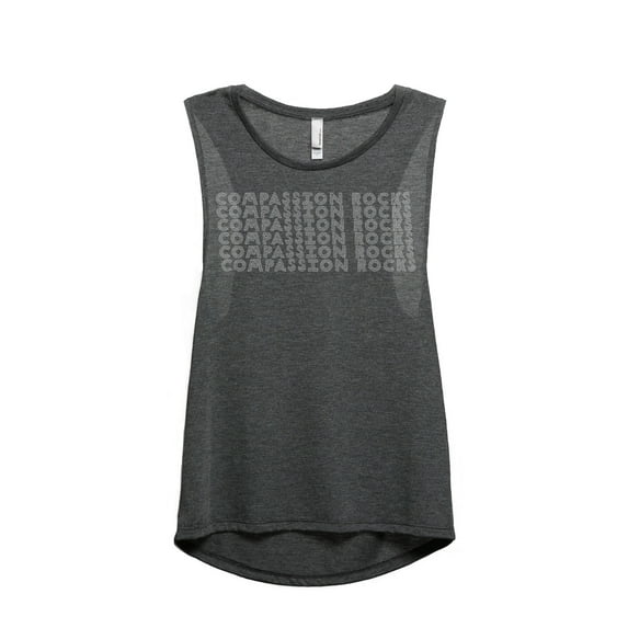 Thread Tank Compassion Rocks Women's Sleeveless Muscle Tank Top Charcoal X-Large