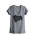 thumbnail image 1 of Thread Tank Corgi Dog Silhouette Women's Relaxed V-Neck T-Shirt Tee Heather Grey Medium, 1 of 4