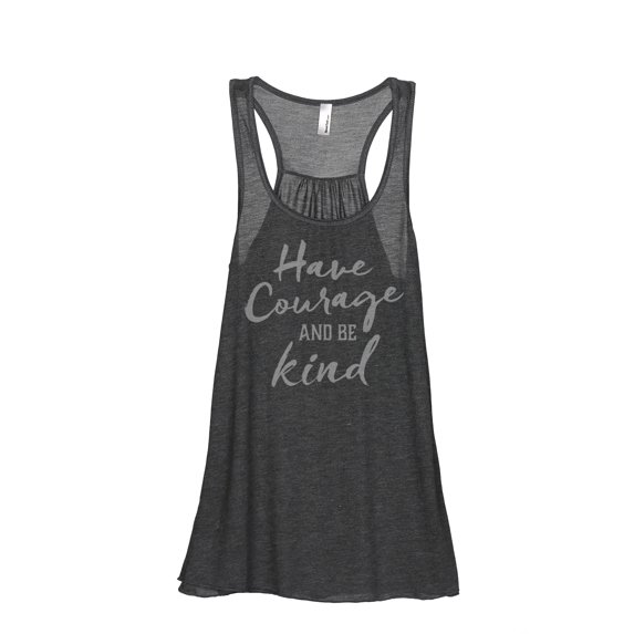Thread Tank Courage Be Kind Women's Sleeveless Flowy Racerback Tank Top Charcoal Medium