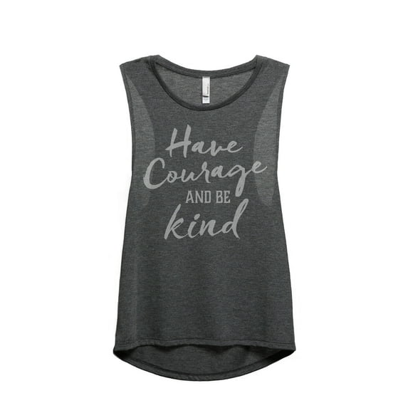 Thread Tank Courage Be Kind Women's Sleeveless Muscle Tank Top Charcoal Small