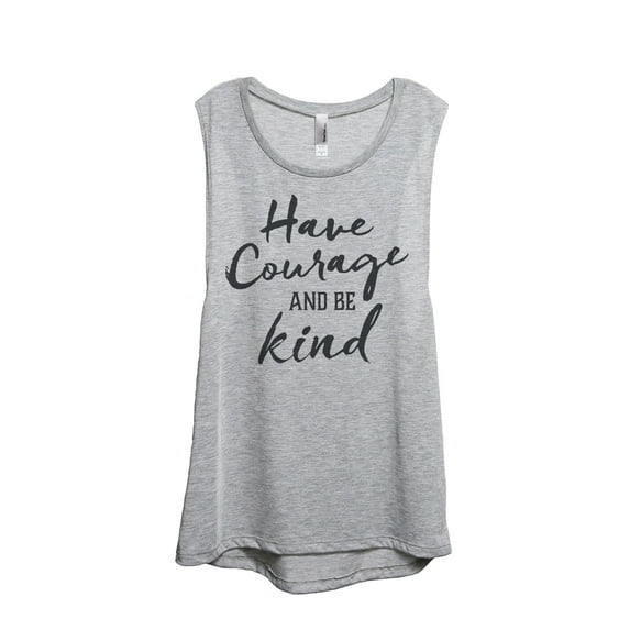 Thread Tank Courage Be Kind Women's Sleeveless Muscle Tank Top Sport Grey Small