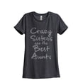 thumbnail image 1 of Thread Tank Crazy Sisters Are The Best Aunts Women's Fashion Relaxed Crewneck T-Shirt Tee Charcoal Small, 1 of 5