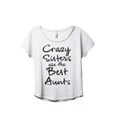 thumbnail image 1 of Thread Tank Crazy Sisters Are The Best Aunts Women's Fashion Relaxed Slouchy Dolman T-Shirt Tee Heather White X-Large, 1 of 5