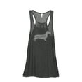 thumbnail image 1 of Thread Tank Dachshund Dog Silhouette Women's Sleeveless Flowy Racerback Tank Top Charcoal Small, 1 of 5