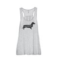 thumbnail image 1 of Thread Tank Dachshund Dog Silhouette Women's Sleeveless Flowy Racerback Tank Top Sport Grey Large, 1 of 5
