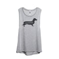 thumbnail image 1 of Thread Tank Dachshund Dog Silhouette Women's Sleeveless Muscle Tank Top Sport Grey X-Large, 1 of 4