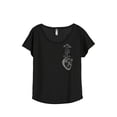 thumbnail image 1 of Thread Tank Daisy Heart Anatomy Women's Relaxed Slouchy Dolman T-Shirt Tee Heather Black Small, 1 of 4