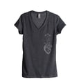 thumbnail image 1 of Thread Tank Daisy Heart Anatomy Women's Relaxed V-Neck T-Shirt Tee Charcoal 2X-Large, 1 of 4
