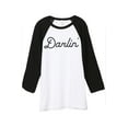 thumbnail image 1 of Thread Tank Darlin Unisex 3/4 Sleeves Baseball Raglan White Black X-Large, 1 of 4