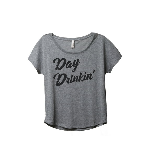 Thread Tank Day Drinkin Women's Relaxed Slouchy Dolman T-Shirt Tee Heather Grey Small