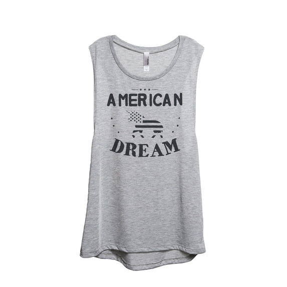 Thread Tank Designs - American Dream Unicorn Women's Sleeveless Muscle Tank Top Tee