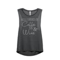 thumbnail image 1 of Thread Tank Designs - Coffee And Wine Women's Sleeveless Muscle Tank Top Tee, 1 of 4