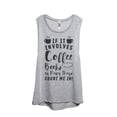 thumbnail image 1 of Thread Tank Designs - Coffee Books And Rainy Days Women's Sleeveless Muscle Tank Top Tee, 1 of 3
