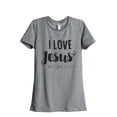 thumbnail image 1 of Thread Tank Designs - I Love Jesus Women's Relaxed T-Shirt Tee, 1 of 3