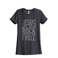 thumbnail image 1 of Thread Tank Designs - Jesus Is My Rock Women's Relaxed T-Shirt Tee, 1 of 5