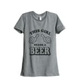 thumbnail image 1 of Thread Tank Designs - This Girl Needs A Beer Women's Relaxed T-Shirt Tee, 1 of 3