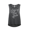 thumbnail image 1 of Thread Tank Designs - Wake Up Pray Hustle Women's Sleeveless Muscle Tank Top Tee, 1 of 4
