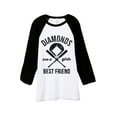 thumbnail image 1 of Thread Tank Diamonds Are A Girls Best Friend Unisex 3/4 Sleeves Baseball Raglan White Black X-Large, 1 of 4
