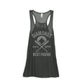 thumbnail image 1 of Thread Tank Diamonds Are A Girls Best Friend Women's Fashion Sleeveless Flowy Racerback Tank Top Charcoal Small, 1 of 5