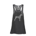 thumbnail image 1 of Thread Tank Doberman Dog Silhouette Women's Sleeveless Flowy Racerback Tank Top Charcoal Small, 1 of 5