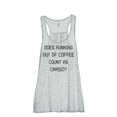 thumbnail image 1 of Thread Tank Does Running Out Of Coffee Count As Cardio Women's Sleeveless Flowy Racerback Tank Top Sport Grey Small, 1 of 5
