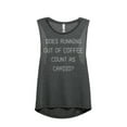 thumbnail image 1 of Thread Tank Does Running Out Of Coffee Count As Cardio Women's Sleeveless Muscle Tank Top Charcoal Large, 1 of 4